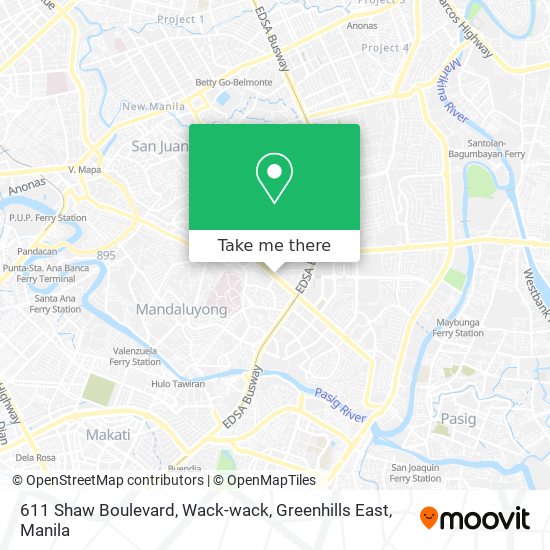 611 Shaw Boulevard, Wack-wack, Greenhills East map