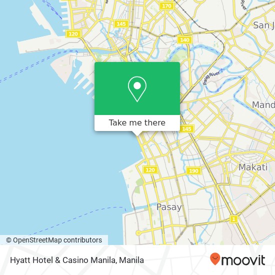 Hyatt Hotel & Casino Manila map