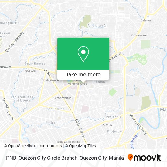 PNB, Quezon City Circle Branch, Quezon City map