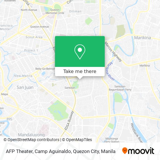 AFP Theater, Camp Aguinaldo, Quezon City map