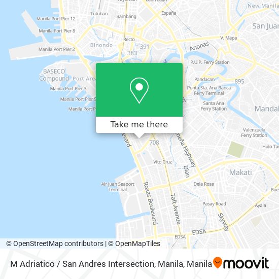 M Adriatico / San Andres Intersection, Manila map
