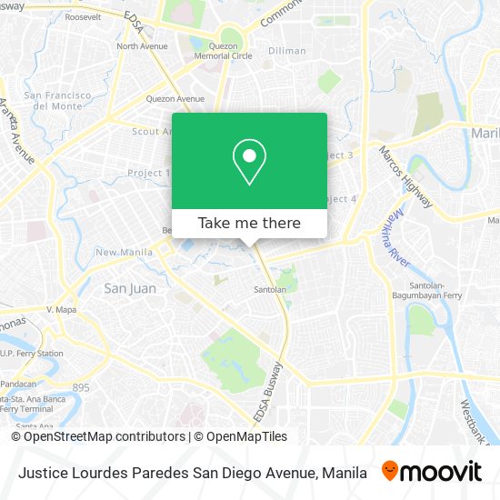 Justice Lourdes Paredes San Diego Avenue map