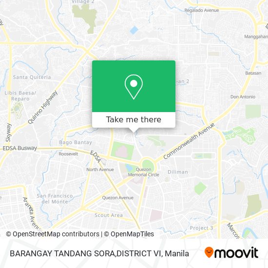 BARANGAY TANDANG SORA,DISTRICT VI map