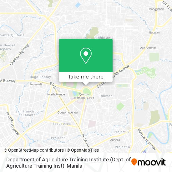 Department of Agriculture Training Institute (Dept. of Agriculture Training Inst) map