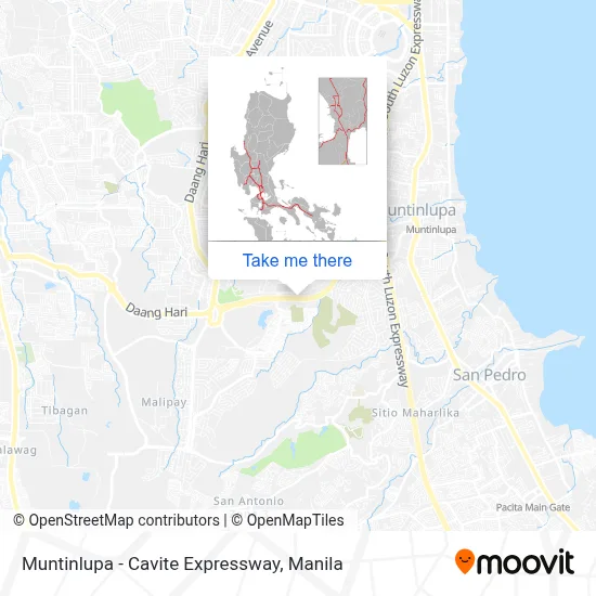 Muntinlupa - Cavite Expressway map