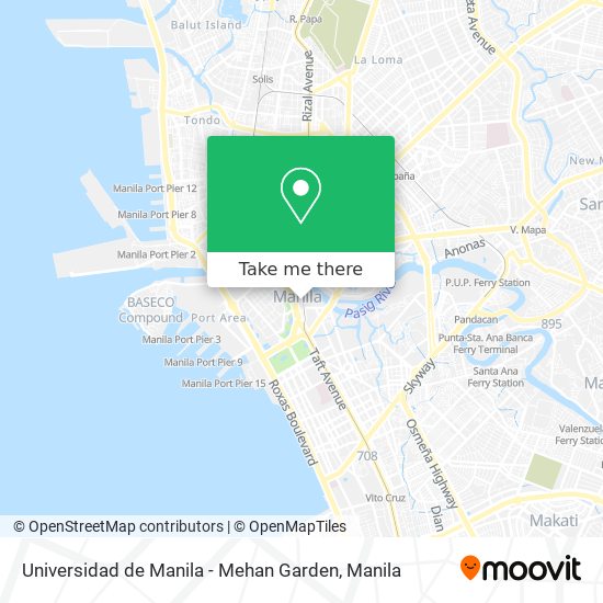 Universidad de Manila - Mehan Garden map