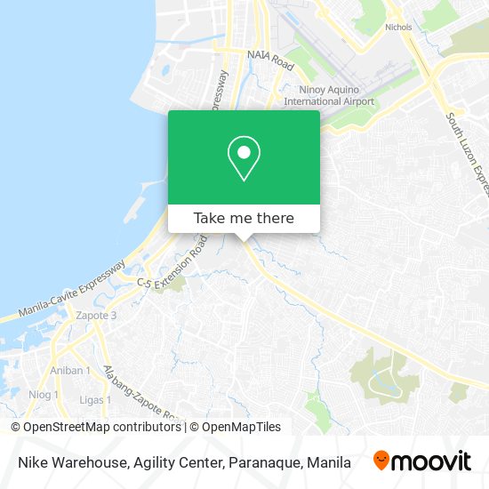Nike Warehouse, Agility Center, Paranaque map