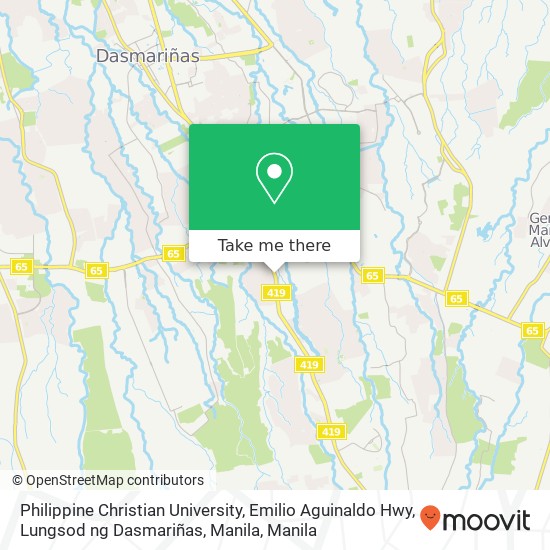 Philippine Christian University, Emilio Aguinaldo Hwy, Lungsod ng Dasmariñas, Manila map
