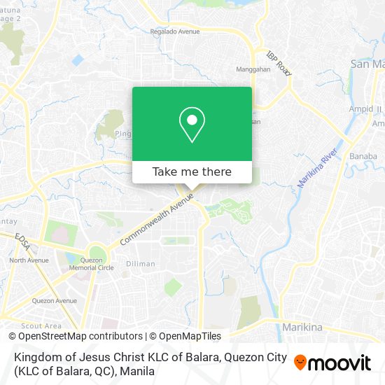 Kingdom of Jesus Christ KLC of Balara, Quezon City (KLC of Balara, QC) map