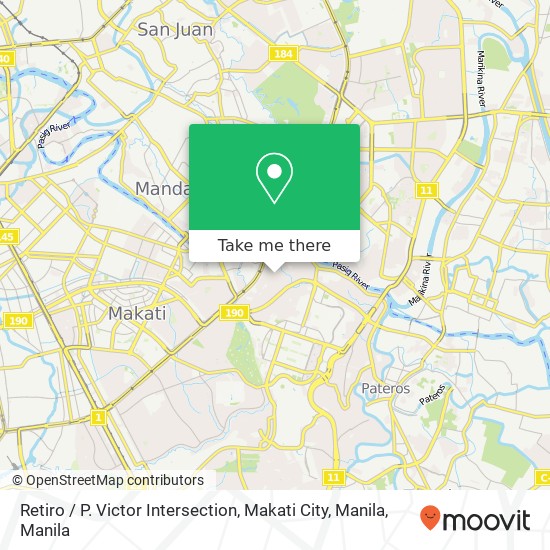 Retiro / P. Victor Intersection, Makati City, Manila map