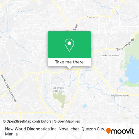 New World Diagnostics Inc. Novaliches, Quezon City map