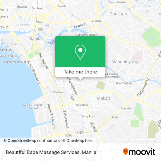 Beautiful Babe Massage Services map
