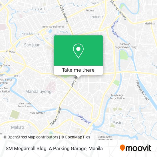 SM Megamall Bldg. A Parking Garage map