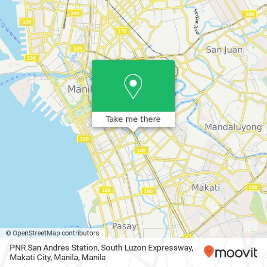 PNR San Andres Station, South Luzon Expressway, Makati City, Manila map