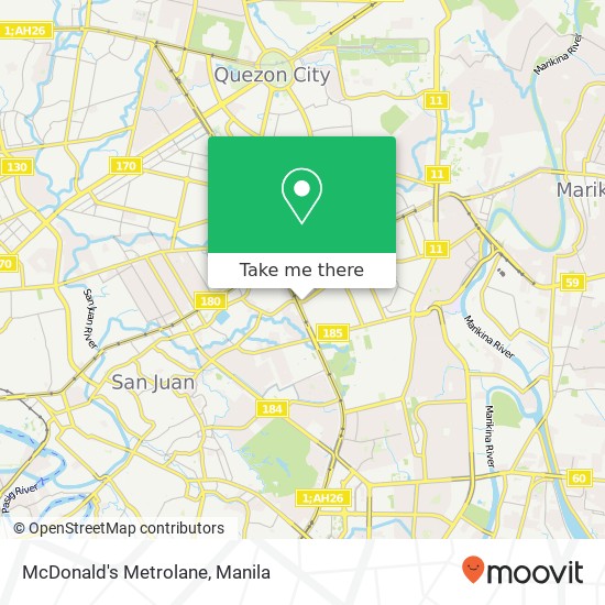 McDonald's Metrolane map