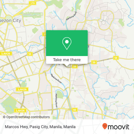 Marcos Hwy, Pasig City, Manila map