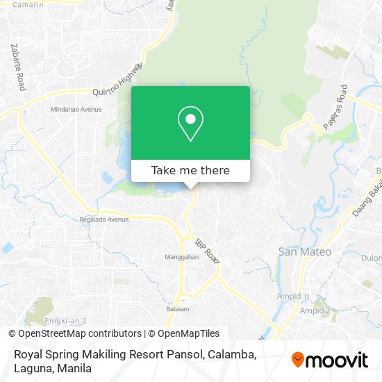 Royal Spring Makiling Resort Pansol, Calamba, Laguna map