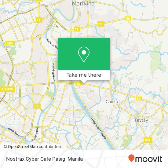 Nostrax Cyber Cafe Pasig map