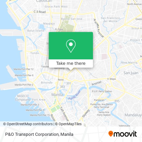 P&O Transport Corporation map