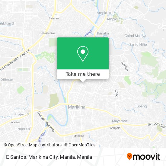 E Santos, Marikina City, Manila map