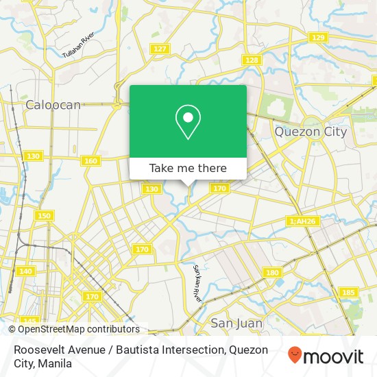 Roosevelt Avenue / Bautista Intersection, Quezon City map