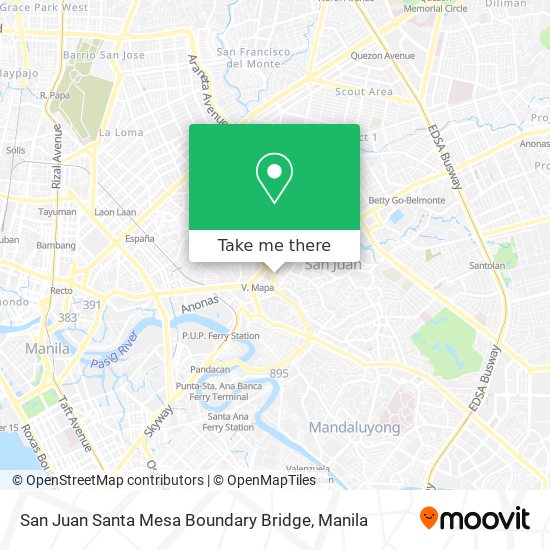 San Juan Santa Mesa Boundary Bridge map