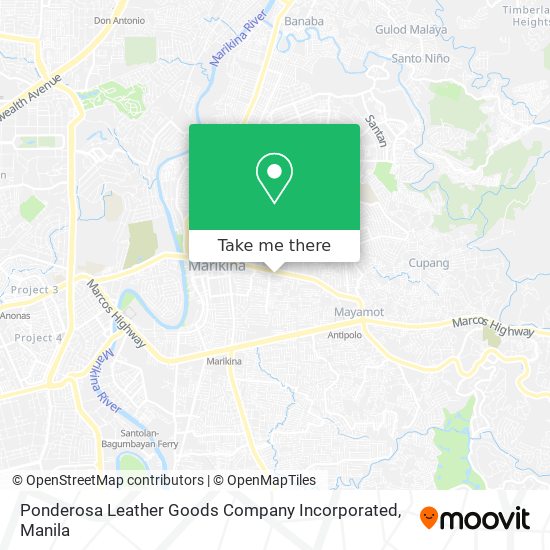 Ponderosa Leather Goods Company Incorporated map