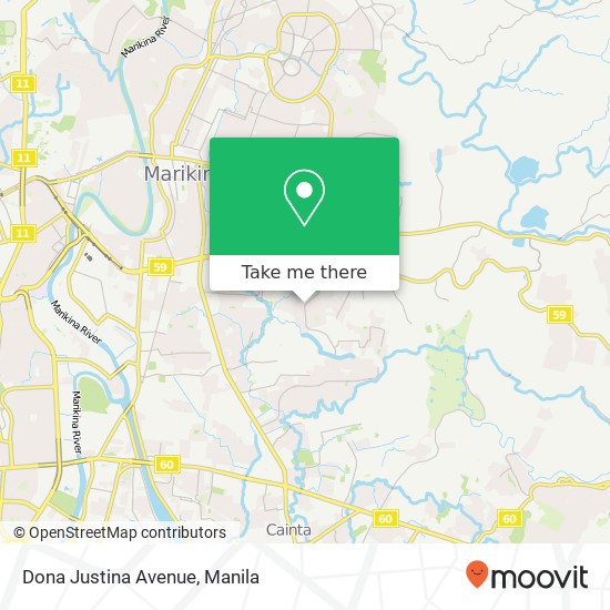 Dona Justina Avenue map