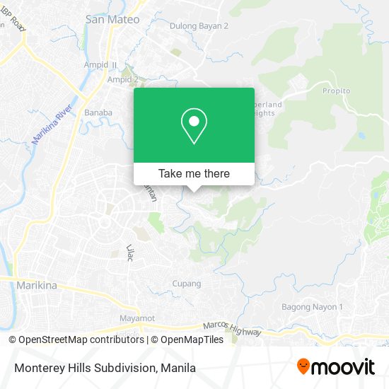 Monterey Hills Subdivision map