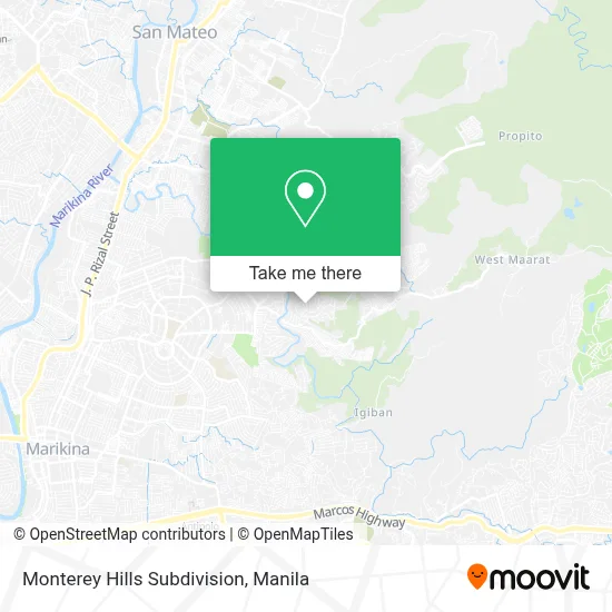 Monterey Hills Subdivision map
