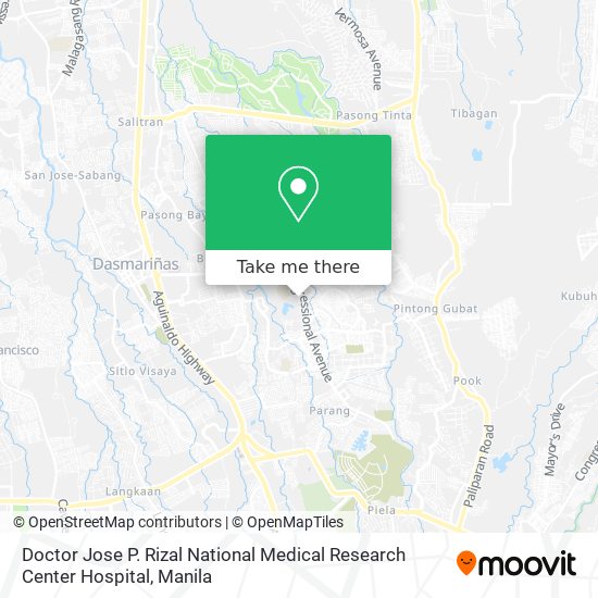 Doctor Jose P. Rizal National Medical Research Center Hospital map
