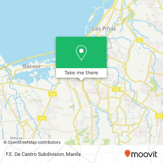 F.E. De Castro Subdivision map