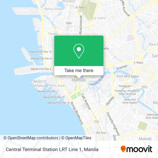 Central Terminal Station LRT Line 1 map