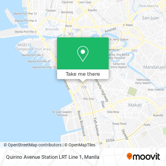 Quirino Avenue Station LRT Line 1 map