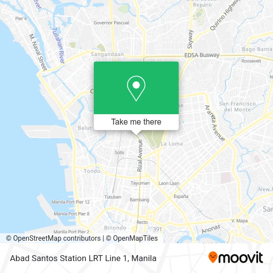 Abad Santos Station LRT Line 1 map