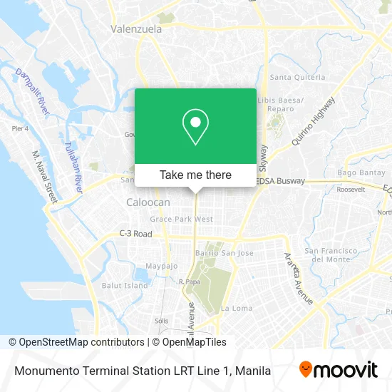 Monumento Terminal Station LRT Line 1 map
