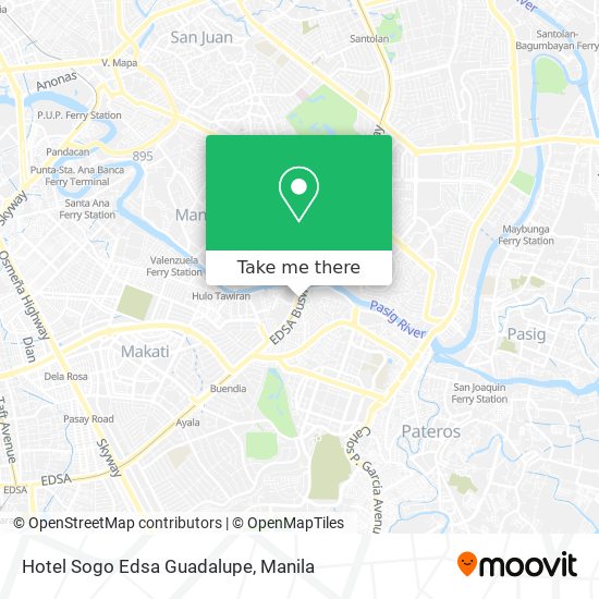 Hotel Sogo Edsa Guadalupe map