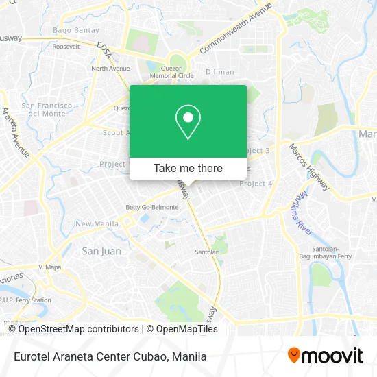 Eurotel Araneta Center Cubao map