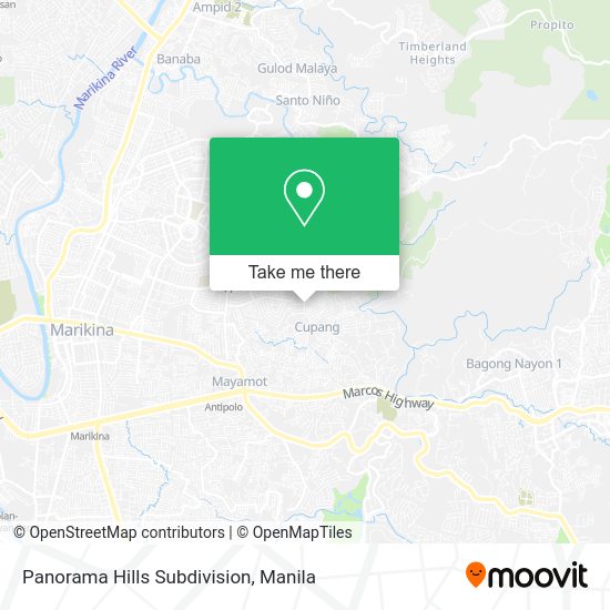 How to get to Panorama Hills Subdivision in Antipolo City by bus or train?