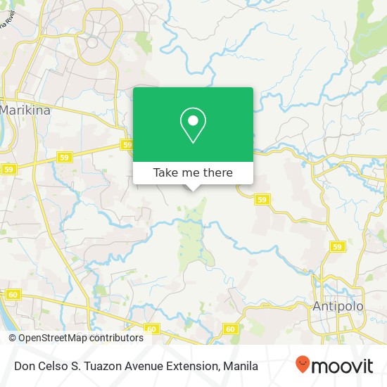 Don Celso S. Tuazon Avenue Extension map