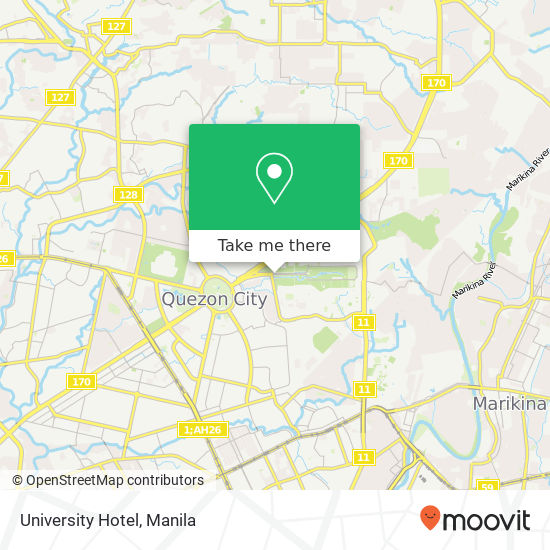 University Hotel map