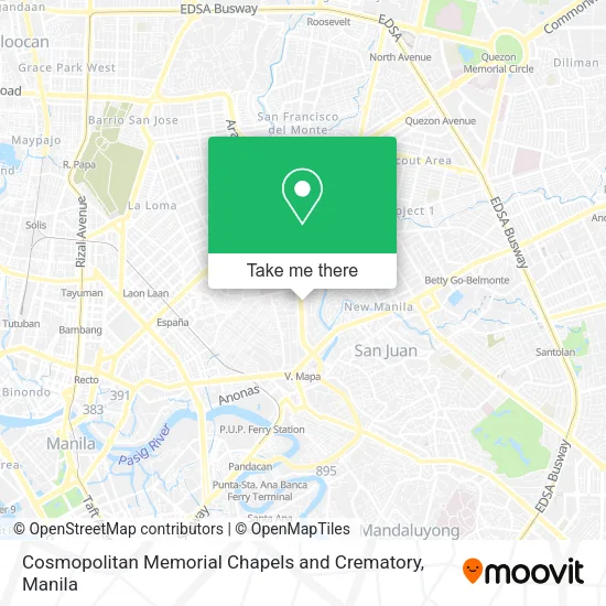 Cosmopolitan Memorial Chapels and Crematory map