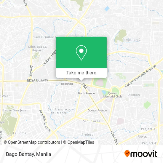 Bago Bantay Quezon City Map How To Get To Bago Bantay In Quezon City By Bus Or Train?