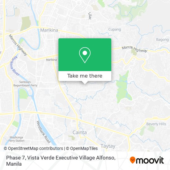 Phase 7, Vista Verde Executive Village Alfonso map