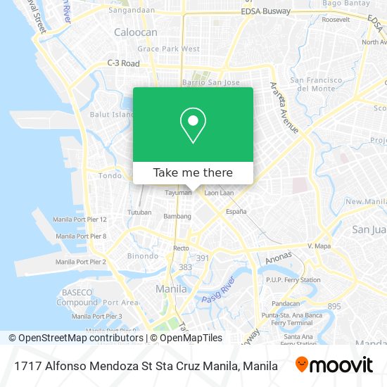 1717 Alfonso Mendoza St Sta Cruz Manila map