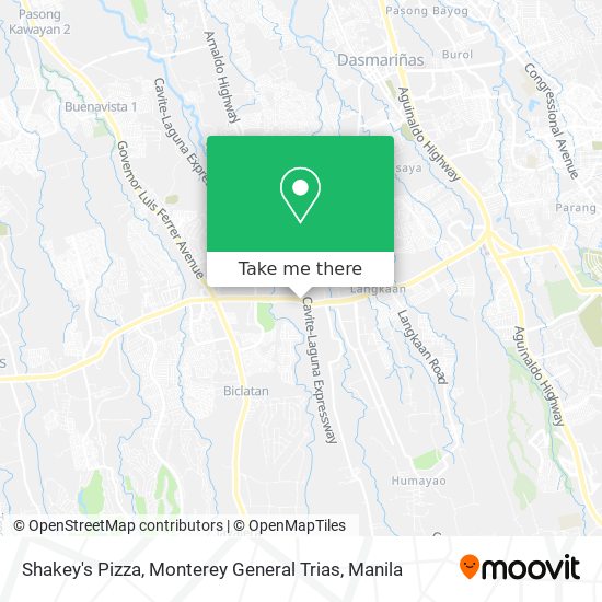 Shakey's Pizza, Monterey General Trias map