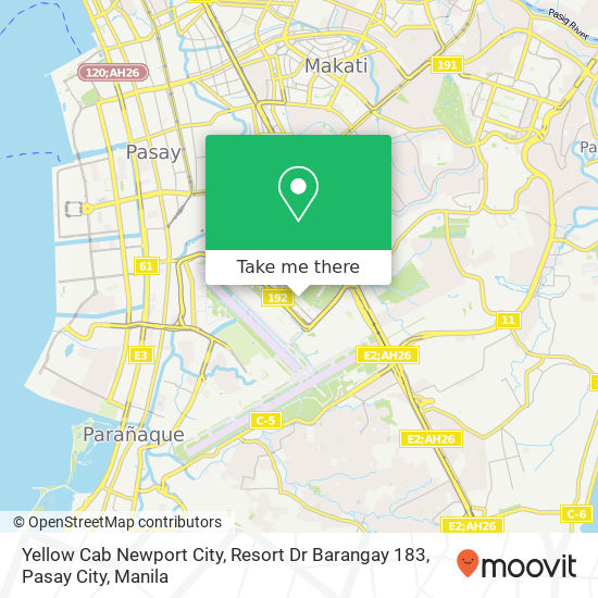 Yellow Cab Newport City, Resort Dr Barangay 183, Pasay City map
