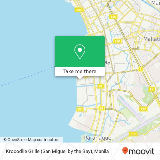 Krocodile Grille (San Miguel by the Bay), Ocean Dr Barangay 76, Pasay City map