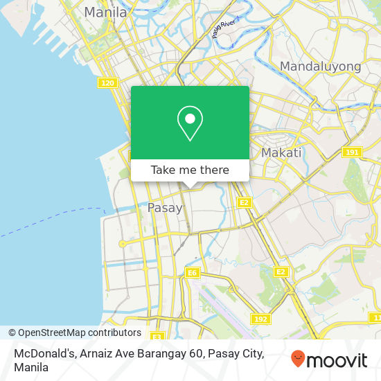 McDonald's, Arnaiz Ave Barangay 60, Pasay City map