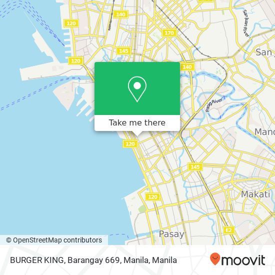 BURGER KING, Barangay 669, Manila map